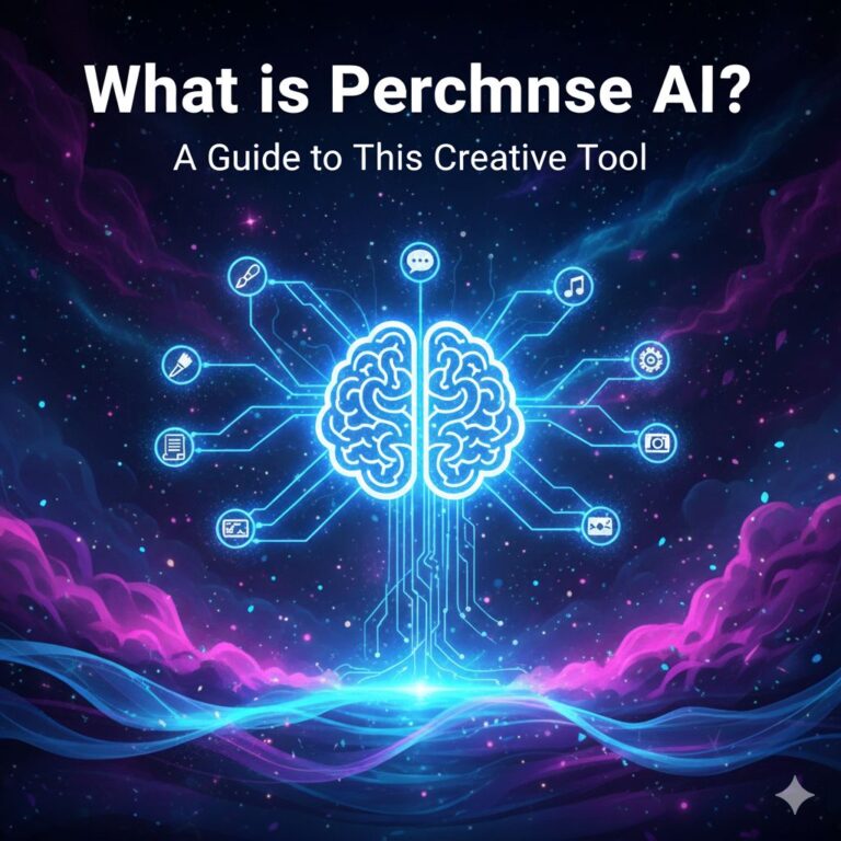 A colorful abstract image representing creativity and random ideas flowing from a central point, symbolizing the function of Perchance AI.