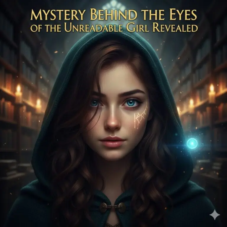 A close-up artistic portrait of a woman with a neutral, mysterious expression, with a focus on her captivating eyes.