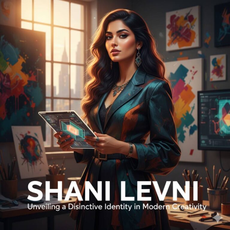 A vibrant and abstract piece of art representing the creative style of Shani Levni, with a blend of bold colors and intricate patterns.