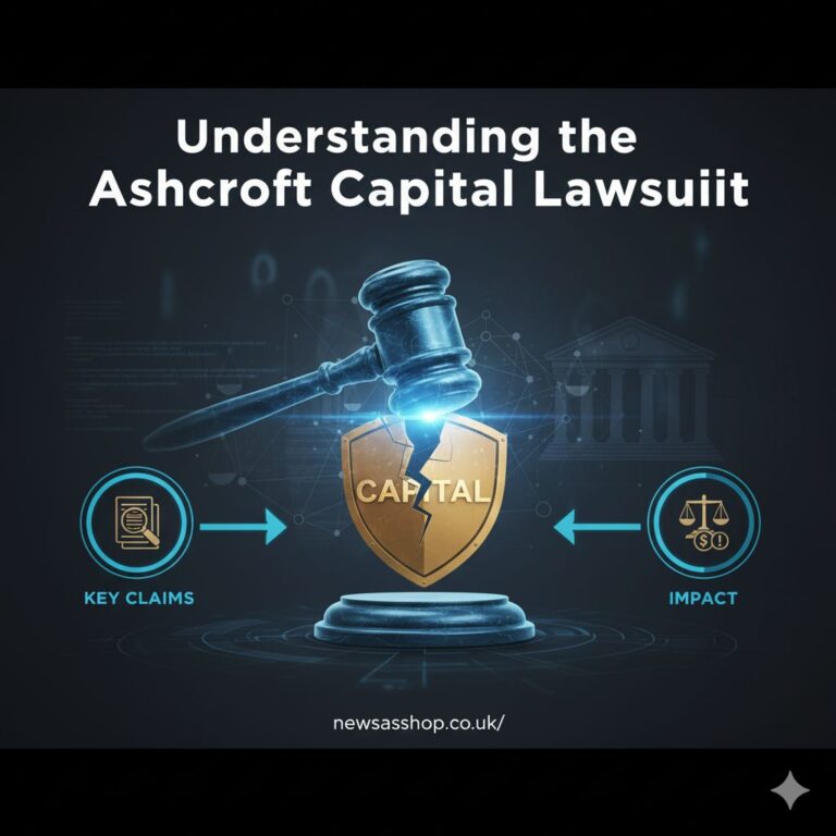 A gavel and a magnifying glass resting on legal documents related to real estate investment, symbolizing the legal scrutiny of the Ashcroft Capital lawsuit.