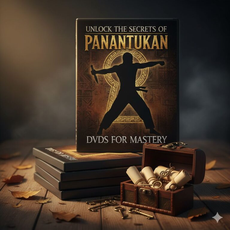 An action shot of two people practicing a Panantukan blocking and striking drill, illustrating a technique that could be learned from a DVD.