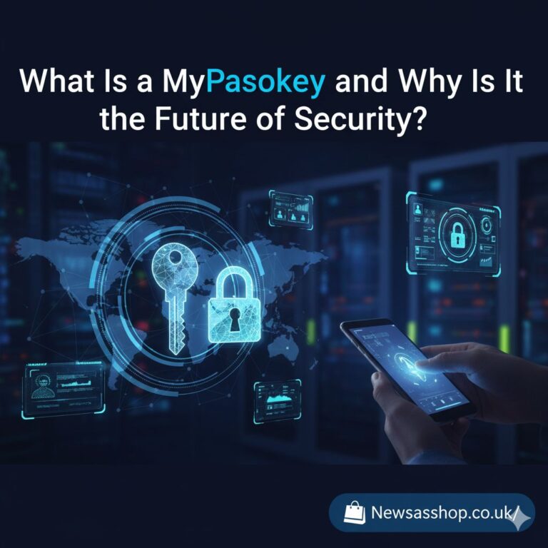 What Is a MyPasokey and Why Is It the Future of Security? A modern padlock icon integrated with a fingerprint, symbolising the fusion of digital security and biometric authentication in a mypasokey system.