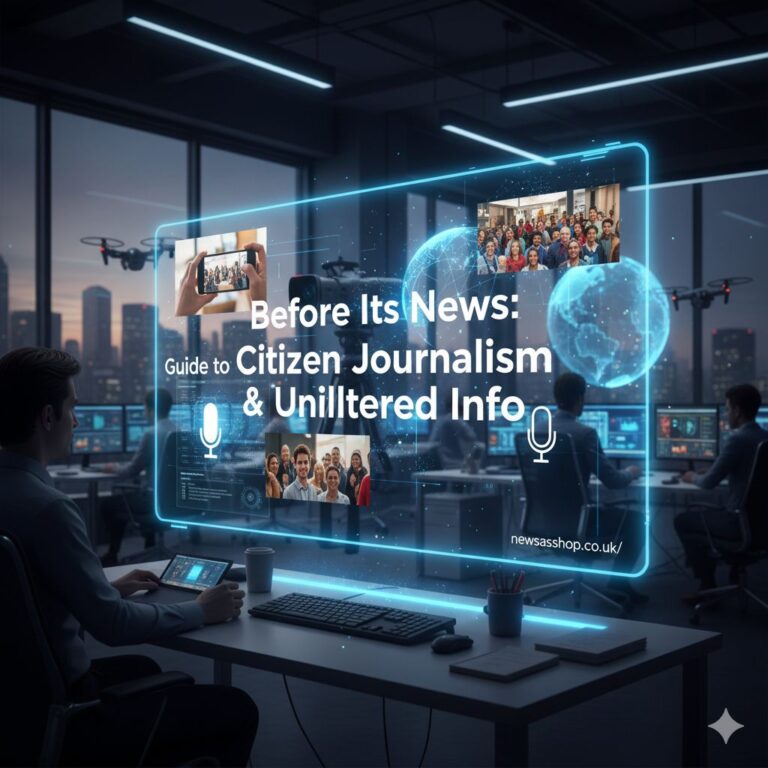 A collage of smartphone screens showing different news feeds and social media posts, representing the fast flow of digital information.