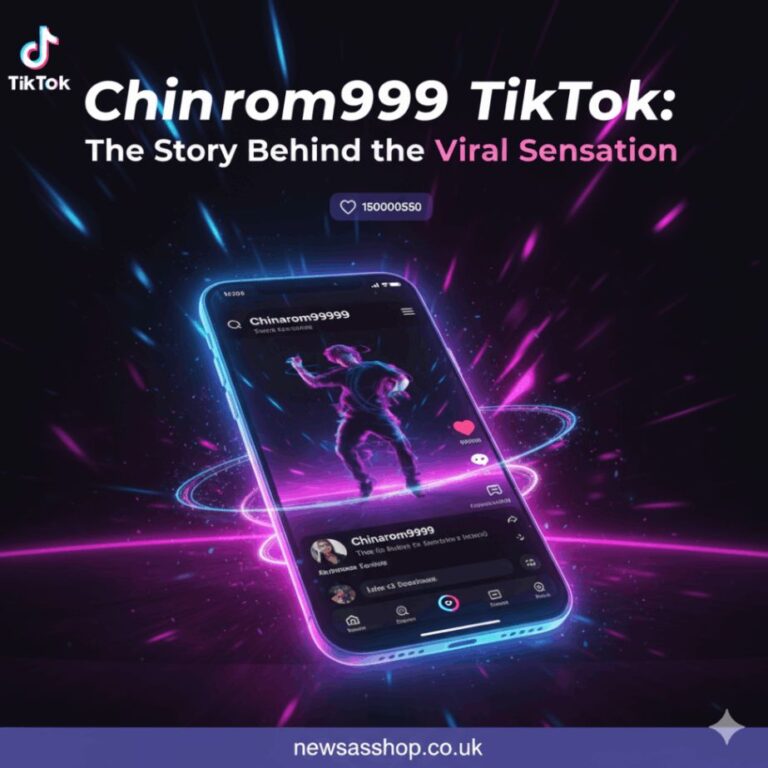 A conceptual image of a smartphone displaying the TikTok interface, with user profiles and colourful video thumbnails in the background, representing social media engagement.