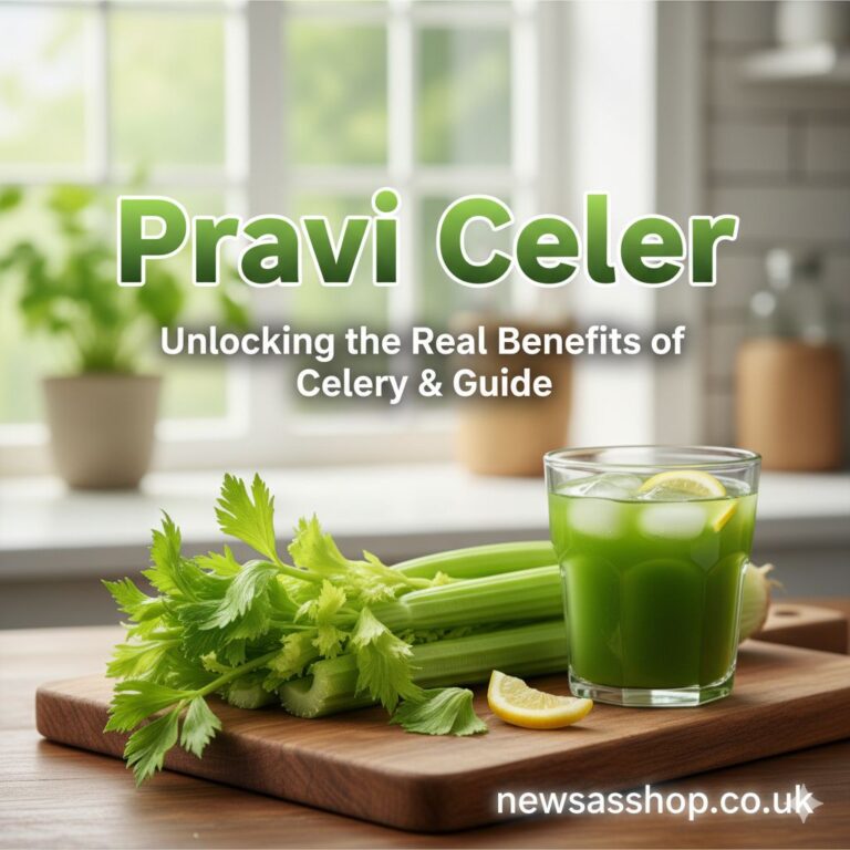 A fresh, vibrant bunch of green celery stalks with leaves, resting on a clean wooden cutting board.