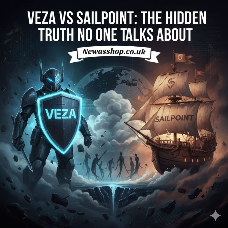 Comparison chart showing Veza versus SailPoint identity access management platforms with key features highlighted.