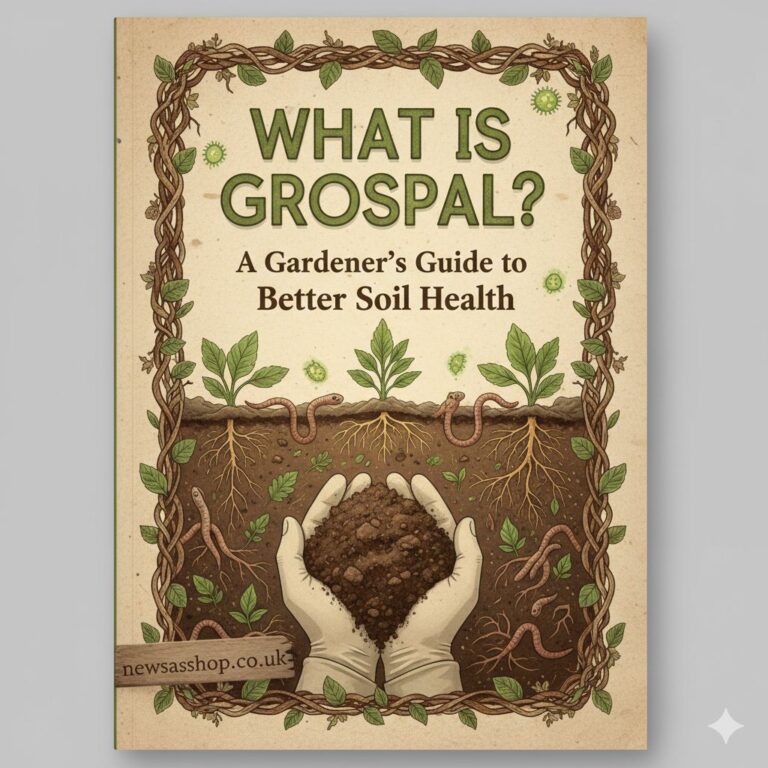 A vibrant and healthy garden with lush green plants and colourful flowers, illustrating the results of using the grospal method.