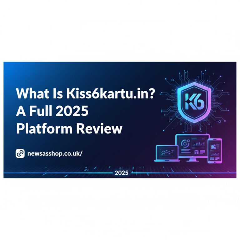 A graphic illustration showing a person using a laptop with the kiss6kartu.in the logo on the screen.