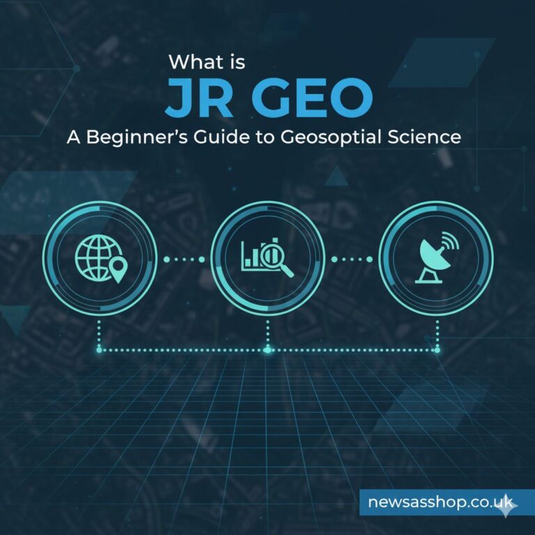 What is JR GEO? A Beginner’s Guide to Geospatial Science A student looking at a colourful digital map on a computer screen, showing various data layers for a city.