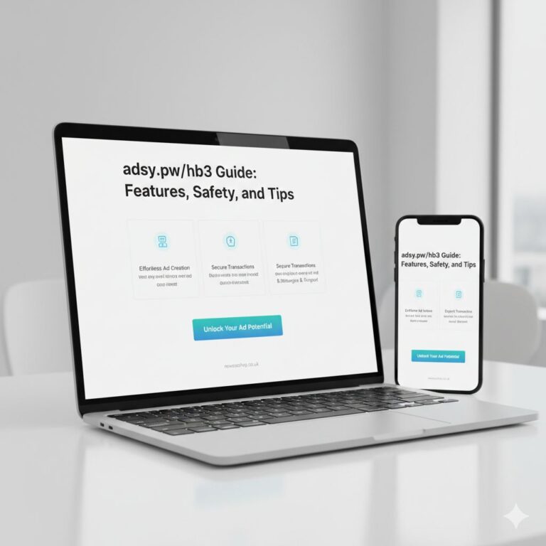 adsy.pw/hb3 Guide: Features, Safety, and Tips adsy.pw/hb3 landing page mockup on laptop and phone showcasing a clear CTA
